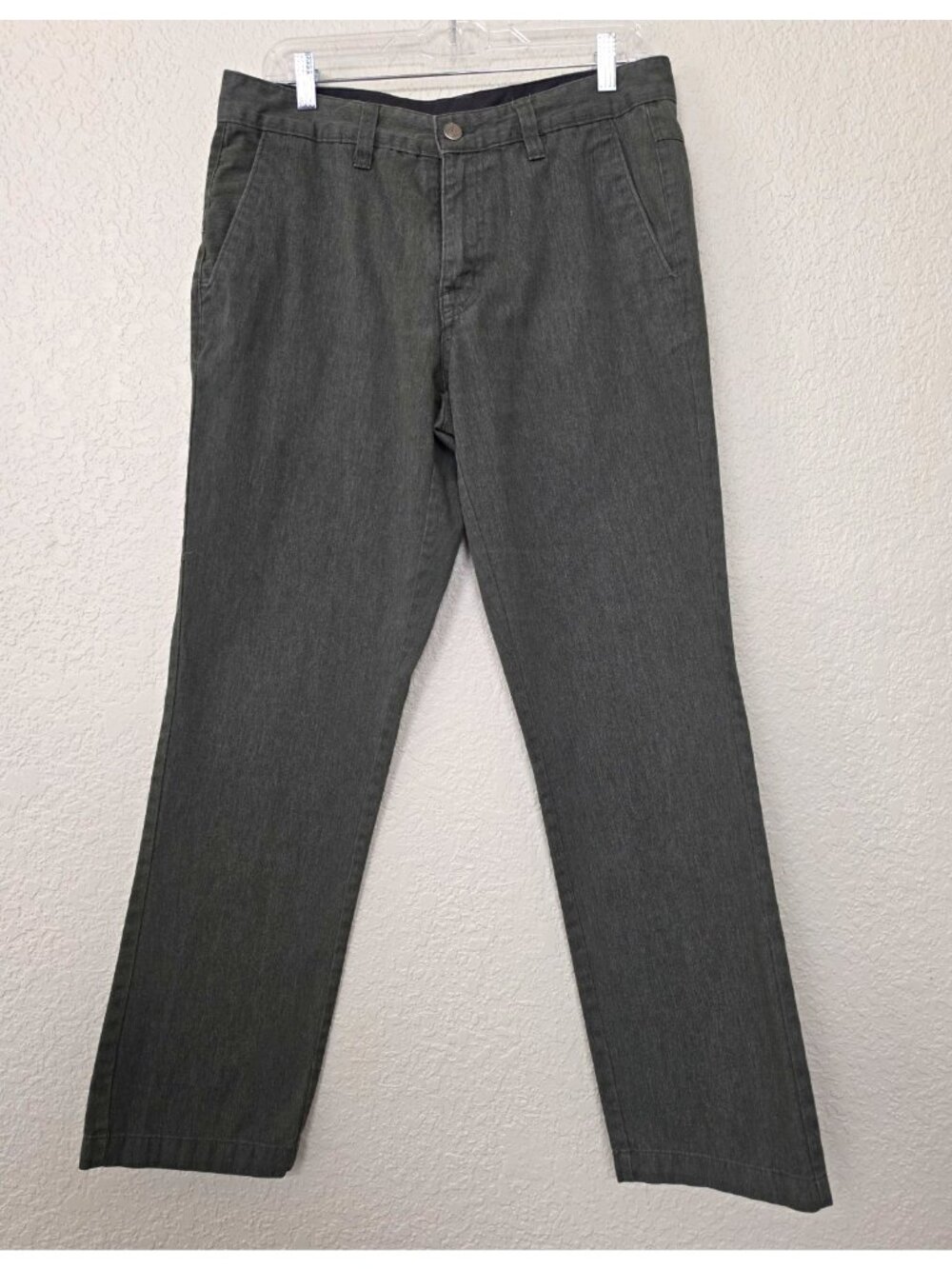 Volcom True To This Gray Chino Pants Mens 32x30 Straight Leg Twill